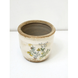 Osłonka ceramiczna z motywem Kwiatowym Wazon 13cm